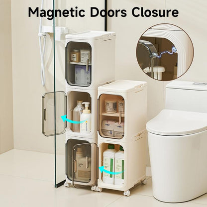4-Tier Tall Narrow Storage Cabinet